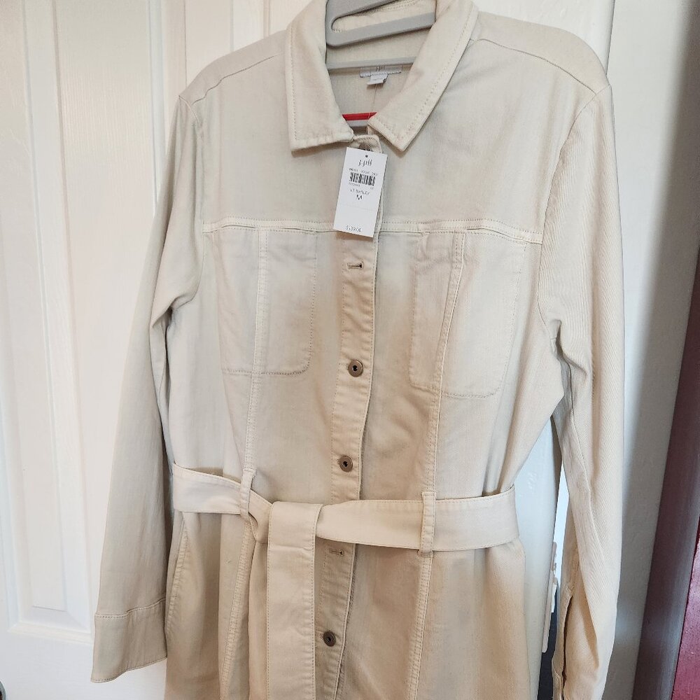 J Jill lightweight ecru jacket, with tie,  NWT